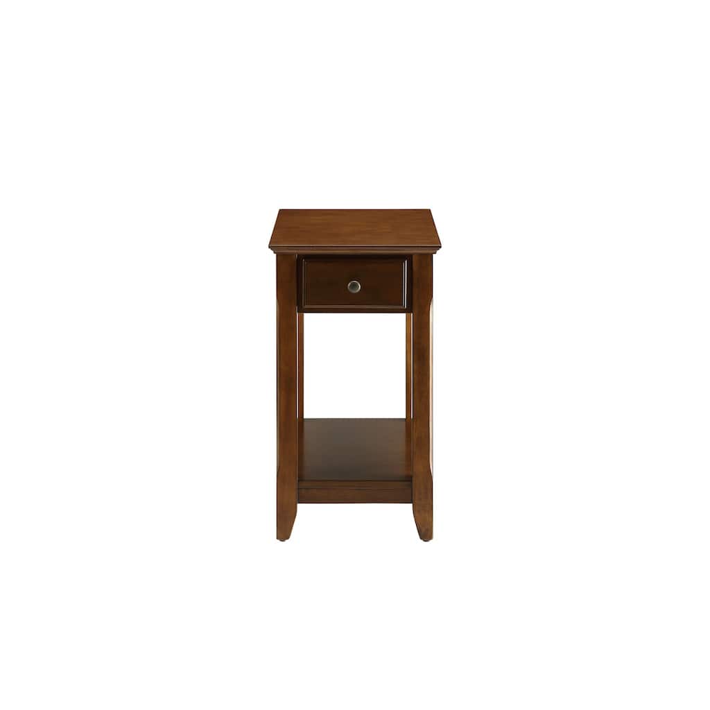 Space Saving Rectangular 23” Wooden Side End Table with Two Storage Shelve and One Drawer for Living Room - 13"L X 22"W x 23"H