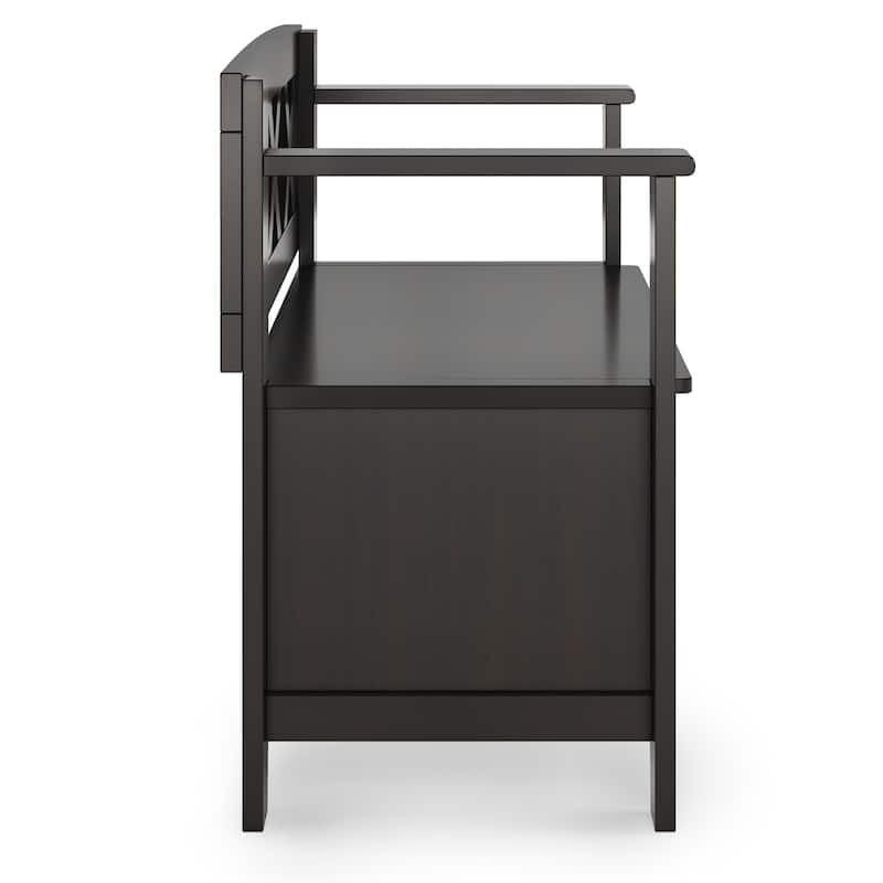 WYNDENHALL Halifax SOLID WOOD 36 inch Wide Transitional Small Entryway Storage Bench -  17"D x 36" W x 27.8"H