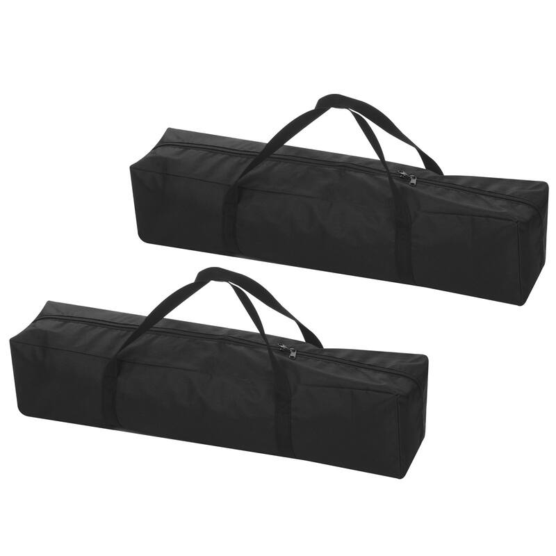 2Pcs 25" Camp Chair Replacement Bag Nylon Large Zippered Carrying Bag with Strap - Black