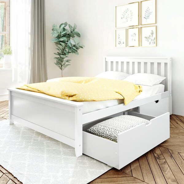 Max and Lily Full Bed with Under Bed Storage Drawers Bed Bath