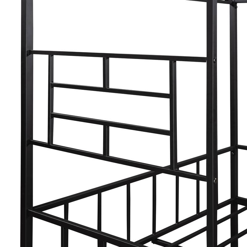 Metal House Bed Frame with Slatted Support No Box Spring Needed for Kids, Bedroom