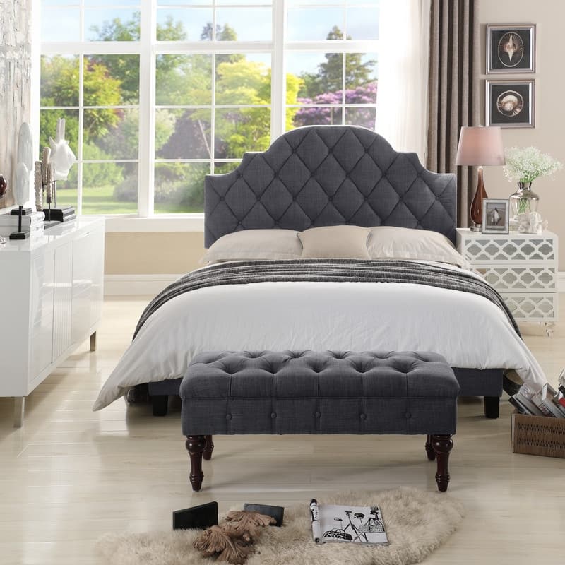 Rosevera Laguerre Tufted Upholstered Ottoman Bench, Bedroom Bench
