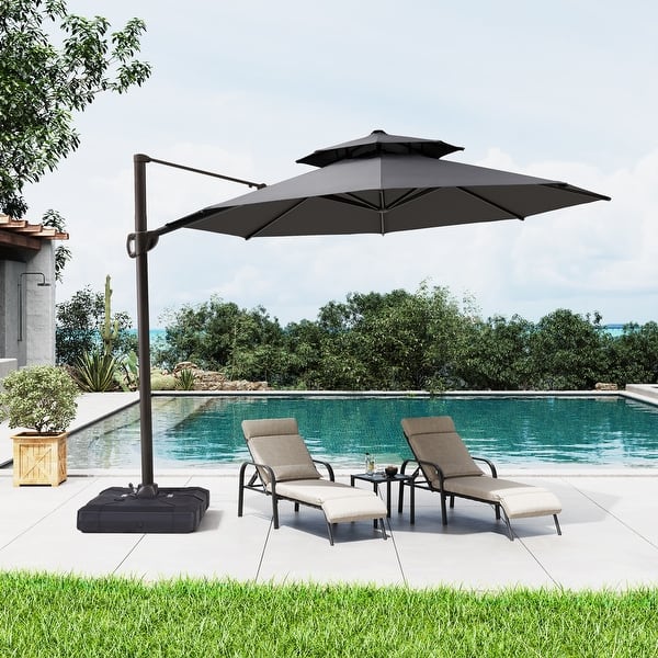 slide 2 of 58, Crestlive Products Luxury 11.5 Ft Patio Cantilever Umbrella with Tilting & Rotating Shading Area