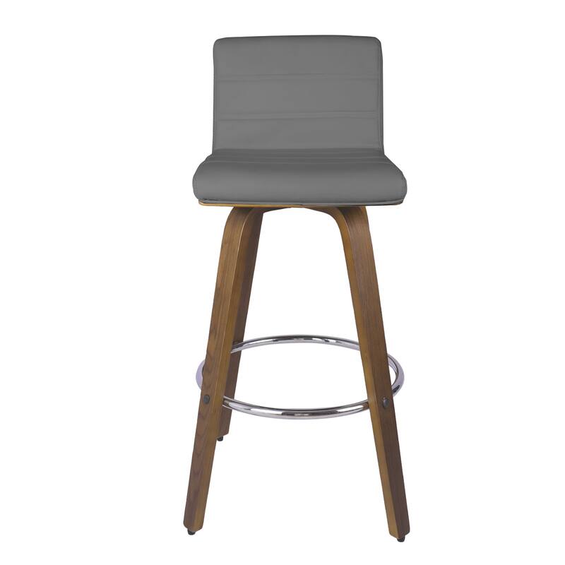 PU Leather Upholstered Swivel Barstools with Back, Set of 4