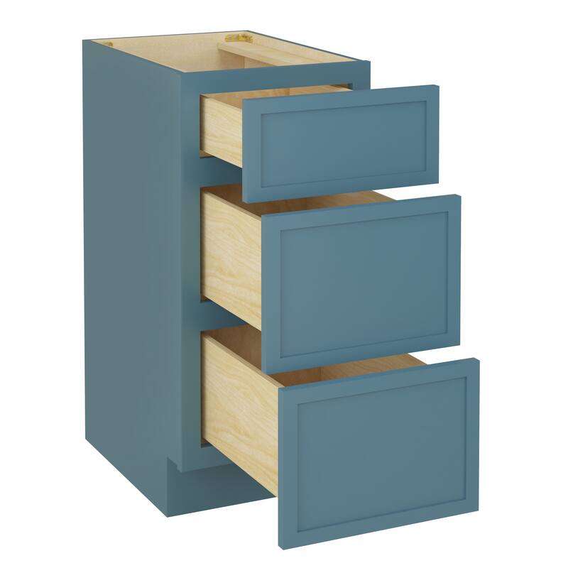 Vanity Art 15" Freestanding Single Base 3 Drawers Storage Cabinet