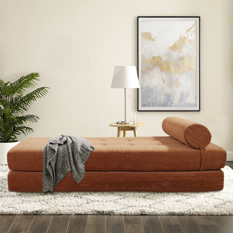 Art Leon Tufted Convertible Queen Size Chaise Lounge