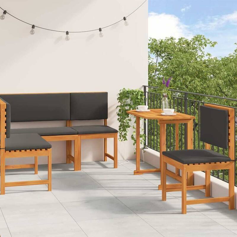 vidaXL Garden Bench Set Brown solid acacia wood - 20 x 35 x 30 - Brown-Table + bench + chair - Form (9)
