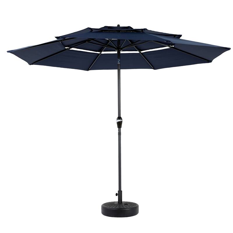 115" Outdoor Aluminium 3 Tier Auto-tilt Umbrella with Crank (No Base)