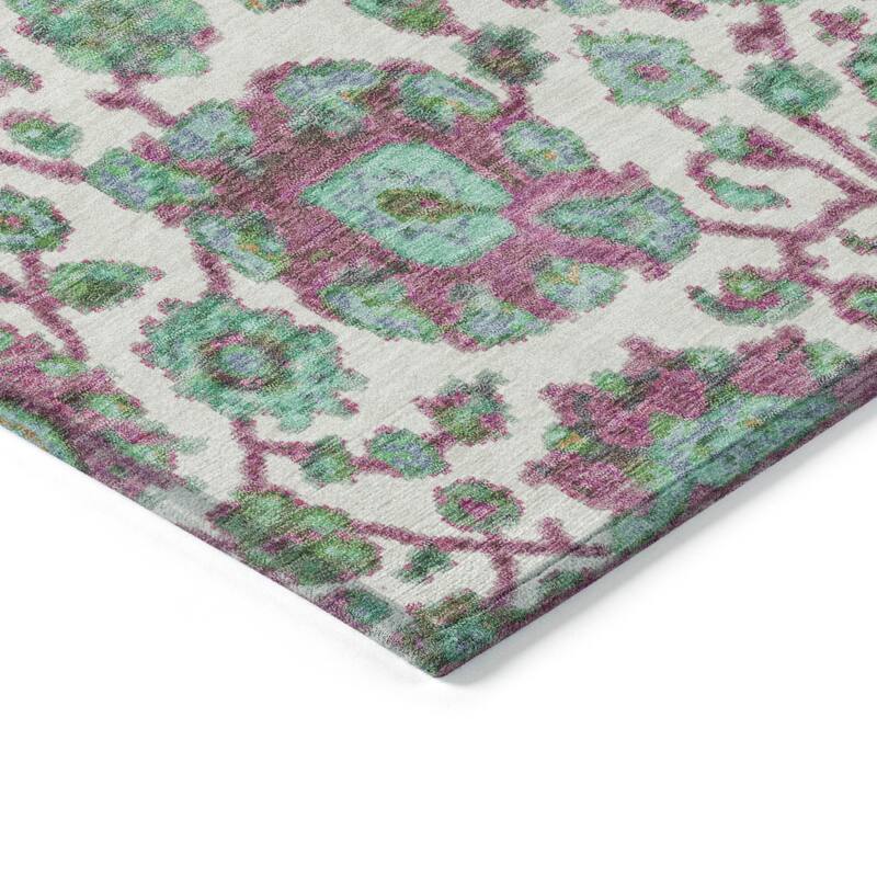Machine Washable Indoor/Outdoor Traditional Farmhouse Chantille Rug