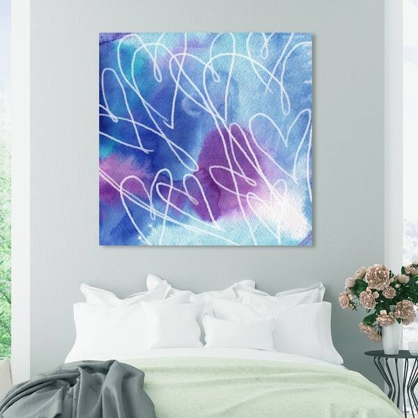 Shop Oliver Gal Falling In Love Over Again Abstract Wall Art Canvas Print Watercolor Blue Purple Overstock 32195156
