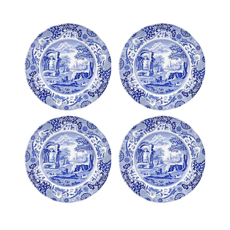 Spode Set of 4 Blue Italian Plates