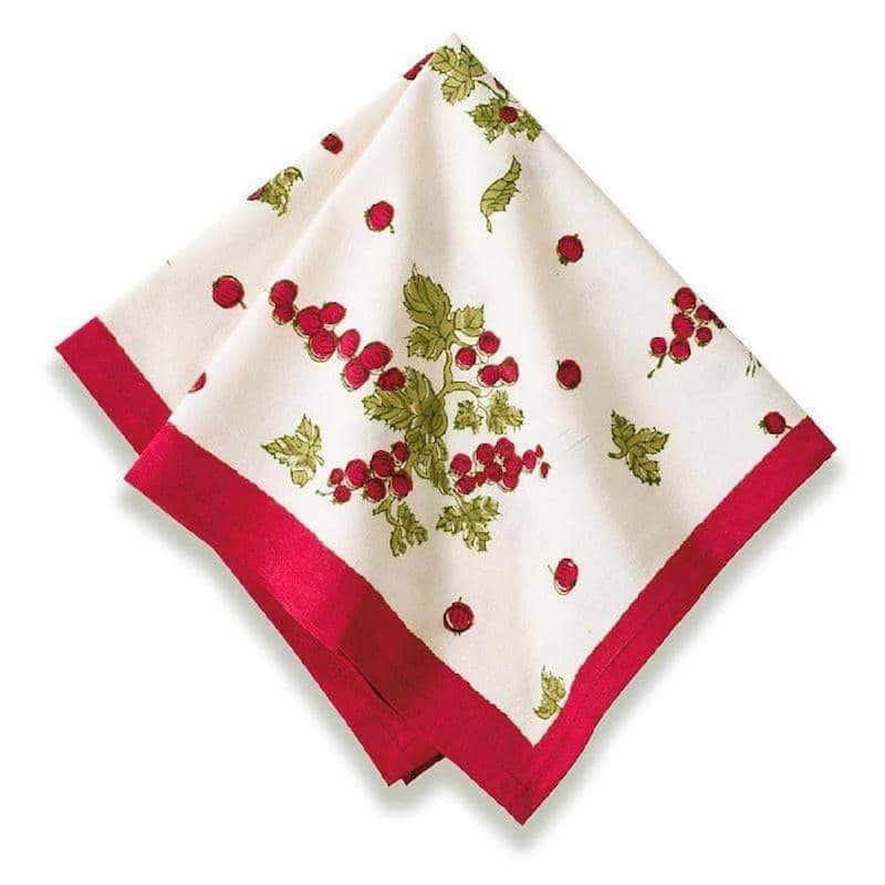 Gooseberry Red/ Green 19x19-inch Cotton Napkins (Set of 6) - Napkin - 19x19