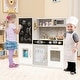 preview thumbnail 2 of 8, White Toddler Pretend Play Kitchen Set with 1 Open Shelf and Ice Maker - 32" x 9.5" x 31.5"