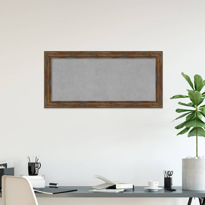 Amanti Art Alexandria Rustic Brown Framed Magnetic Board