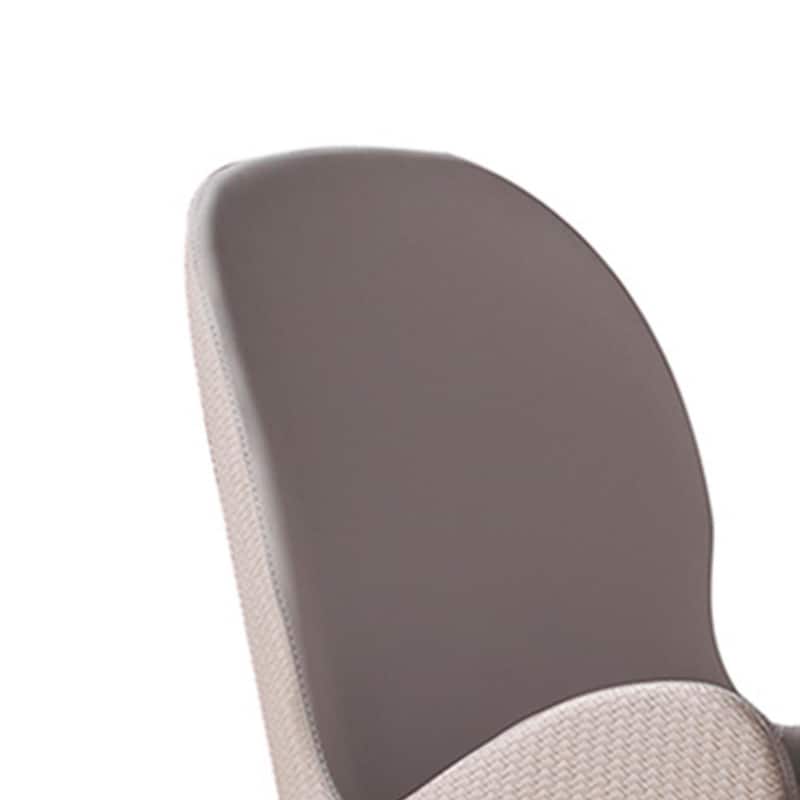 Gry 23 Inch Dining Chair Set of 2, Curved Padded, Beige Faux Leather, Black