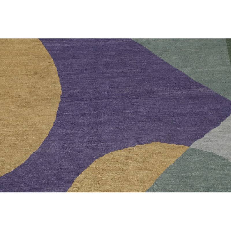 Vegetable Dye Abstract Nepalese Oriental Area Rug Handmade Wool Carpet - 6'2" x 9'3"