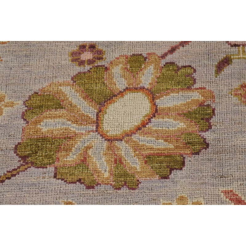 Hand Knotted Oriental 100% Wool Carpet Transitional All-Over Purples Oushak Area Rug - 9' 6'' X 8' 3''