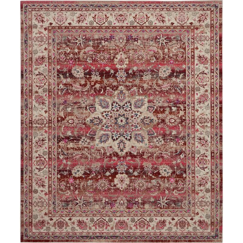 HomeRootsFloral Transitional Rectangle Area Rug - 118' X '94' X '0.5