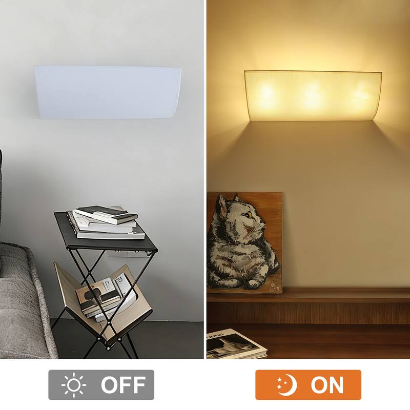 3-Light Modern Minimalist Rectangular Black & White Wall Sconce - Matte Black