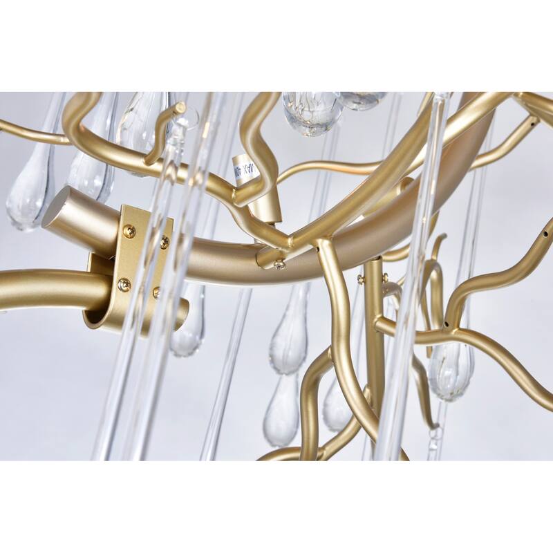 Anita 12 Light Gold Leaf Chandelier - Gold Leaf