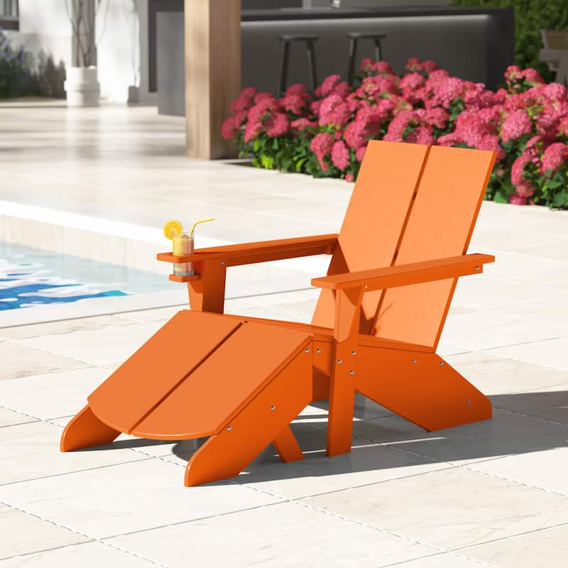 Coastin Modern Poly Adirondack Chair With Ottoman