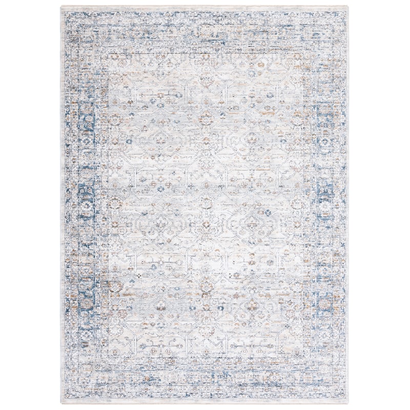 SAFAVIEH Moondust Birten Vintage Oriental Rug - 6' Square - Grey/Blue