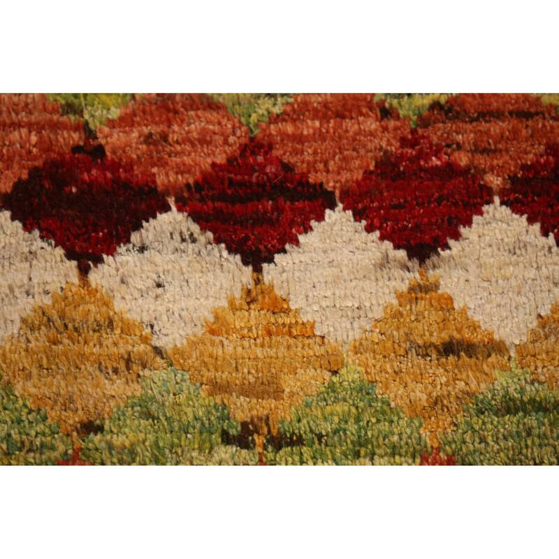 Trellis Geometric Moroccan Oriental Area Rug Hand-Knotted Wool Carpet - 6'9" x 10'1"