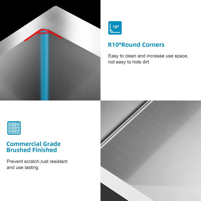 CB HOME 33"/36'' PRO Undermount Stainless Steel Kitchen Sink ,Single Bowl Farmhouse Sink with Front Flat Apron