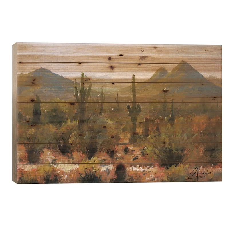 Morning At Lost Dog Wash Trail Print On Wood by Christopher Clark - Multi-Color - 18x26x1.5