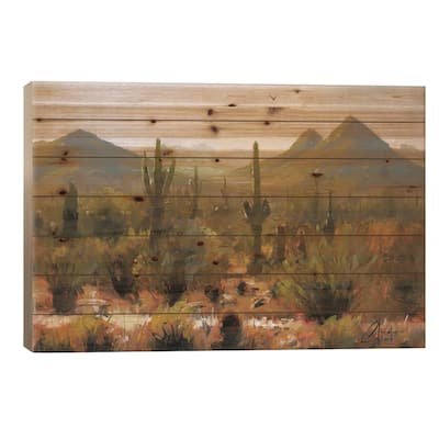 Morning At Lost Dog Wash Trail Print On Wood by Christopher Clark - Multi-Color