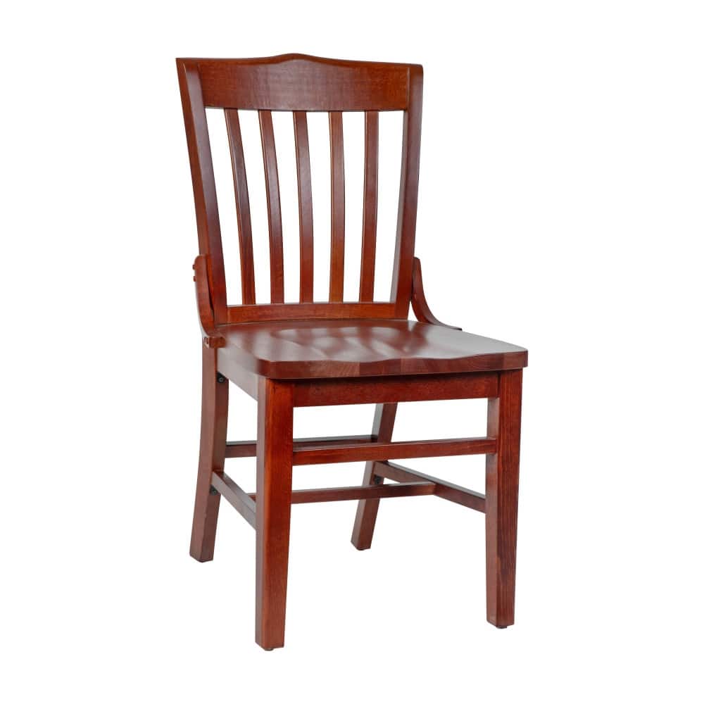 School House Back Wooden Restaurant Dining Chair - 18.5"W x 21.5"D x 35"H - 18.5"W x 21.5"D x 35"H