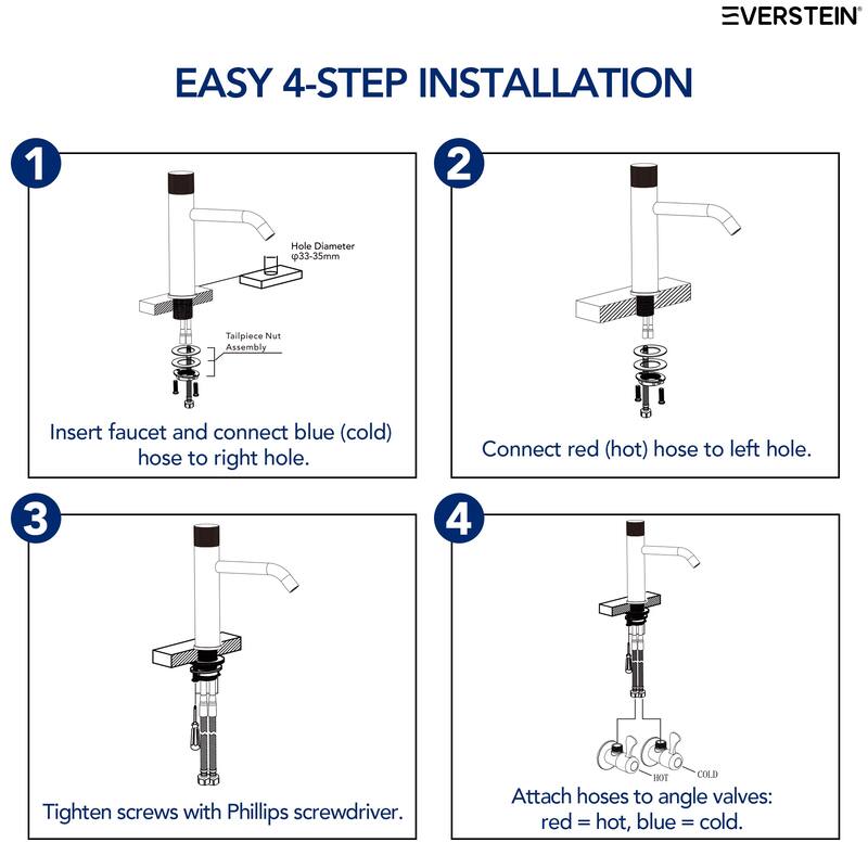 Modern 1-Handle Single Hole Bathroom Faucet with Anti-Slip Handle