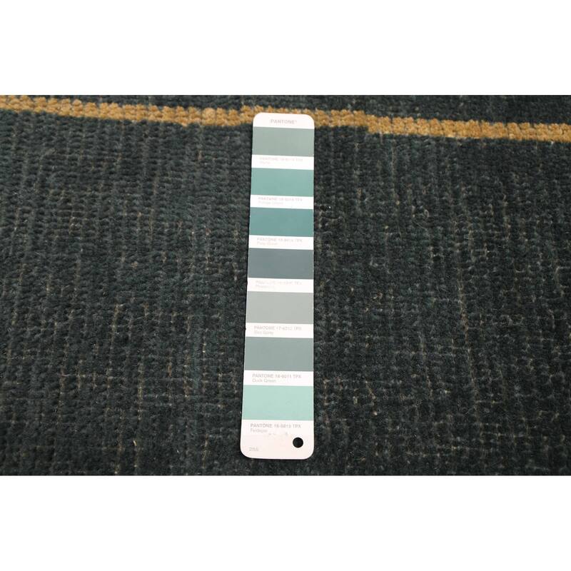 ECARPETGALLERY Hand-knotted Pak Finest Marrakesh Dark Green Wool Rug - 9'0 x 11'9