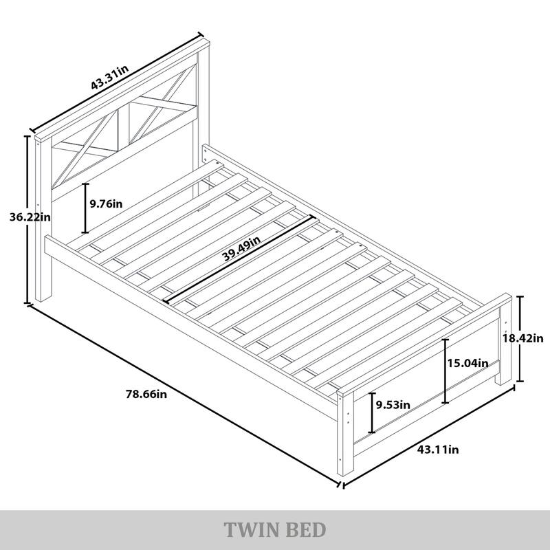 CraftPorch Elegance Twin Platform Bed