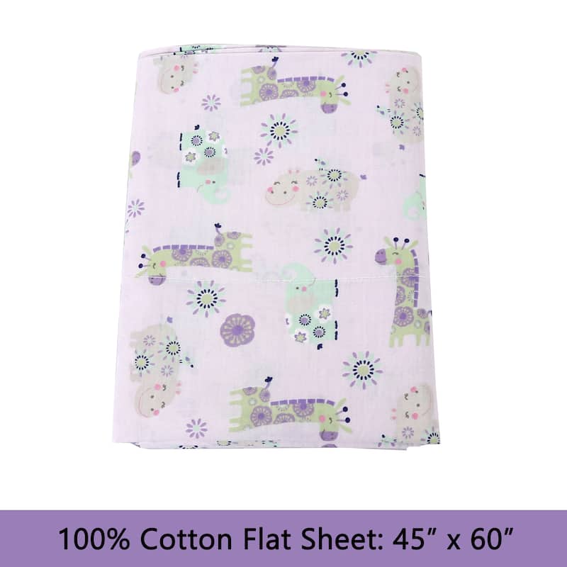 3-Piece Cotton Toddler Sheet Set for Kids Boys & Girls (Animals, Fish, Sports, Floral)