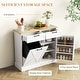 preview thumbnail 6 of 7, HOMCOM Tilt Out Trash Can Cabinet, Farmhouse Kitchen Cabinet with Hidden Trash Can and 2 Drawers for Laundry Room, Pantry