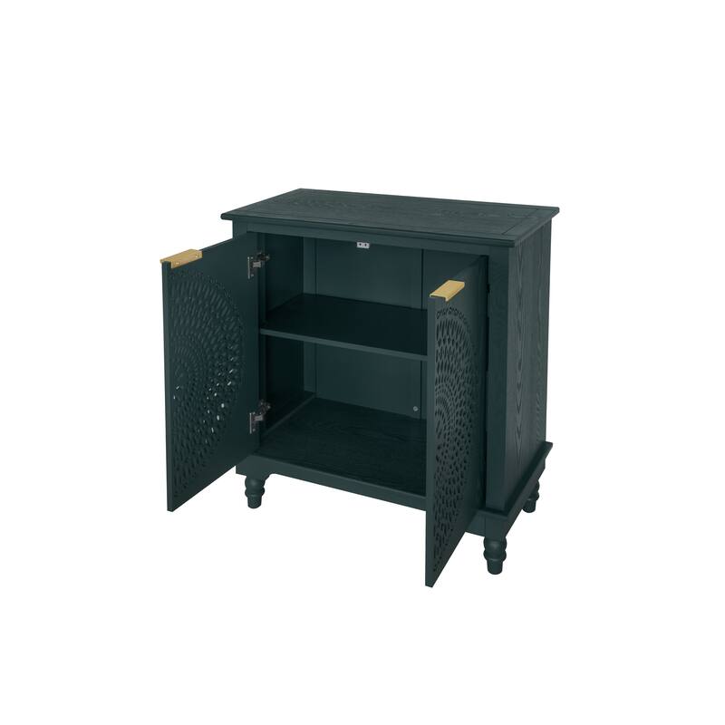 Hollow-Carved 2 Door Accent Cabinet