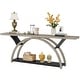 preview thumbnail 13 of 24, 2-Tier Narrow Long Console Sofa Table with Semi-Circular Frame for Entryway,Gray Hallway Accent Tables