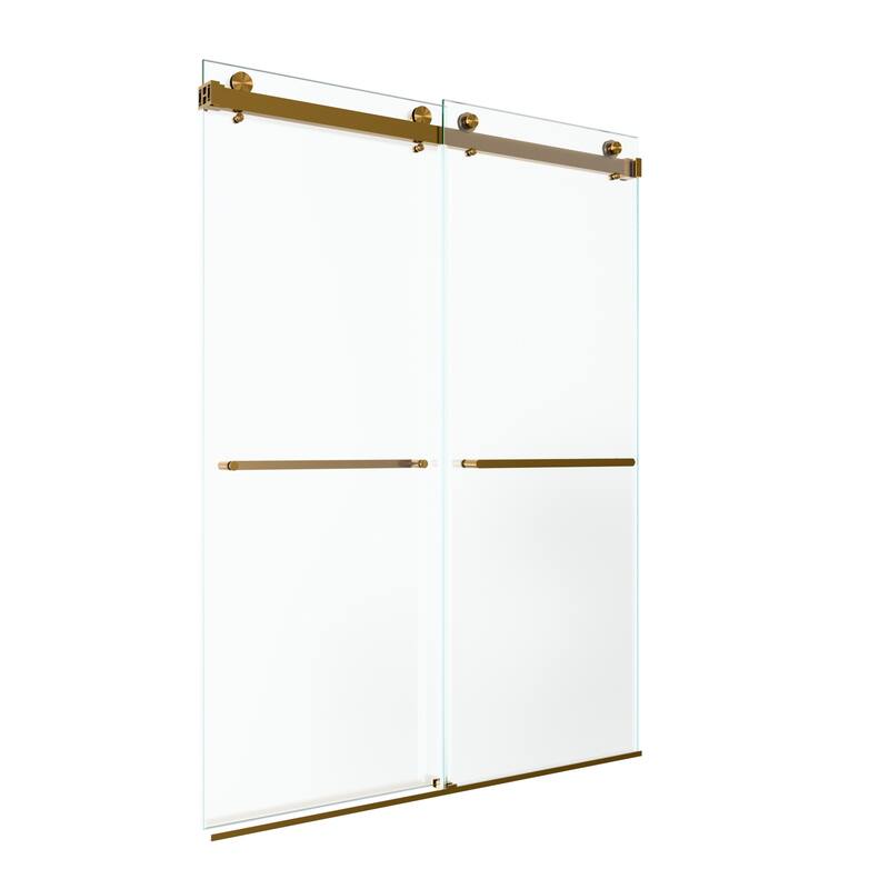 GDFStudio - Modern Minimalist Frameless Double Sliding Shower Door with 3/8" SGCC Tempered Glass & Stainless Steel Hardware