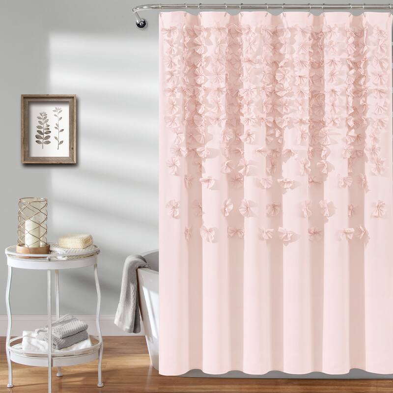 The Gray Barn Dogwood Ivory Shower Curtain - Blush