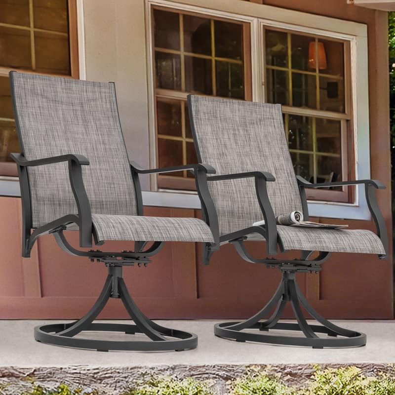 Nuu Garden Patio 2-Piece Textilene Swivel Chairs