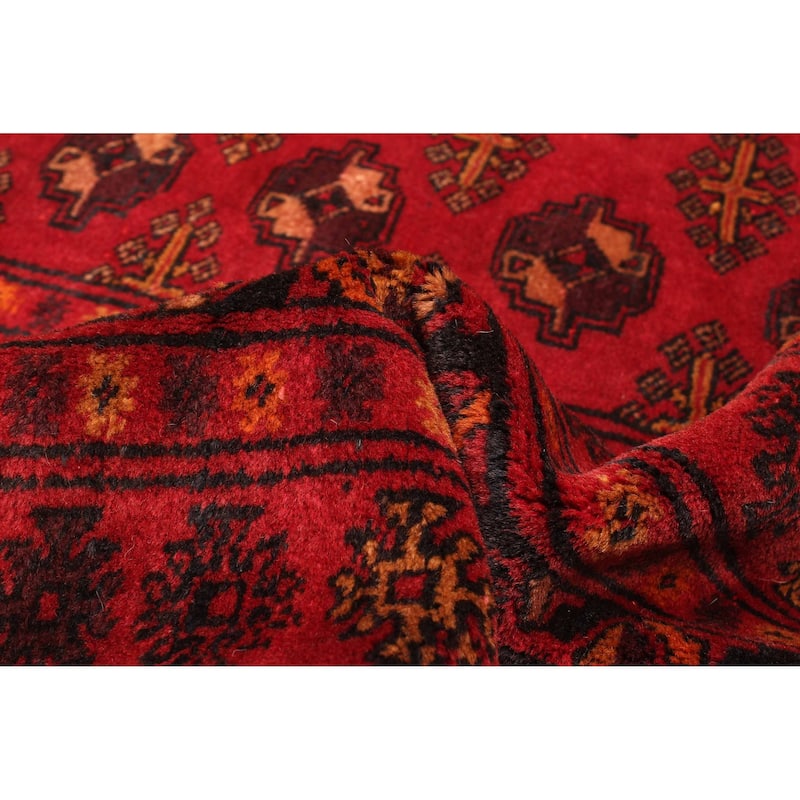 ECARPETGALLERY Hand-knotted Teimani Dark Red Wool Rug - 4'6 x 6'11