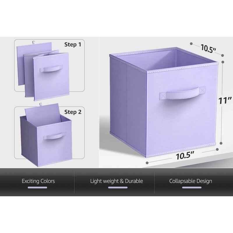 Sorbus 11" Foldable Storage Cube Basket - Single Pack - 10.5" L x 10.5" W x 11" H