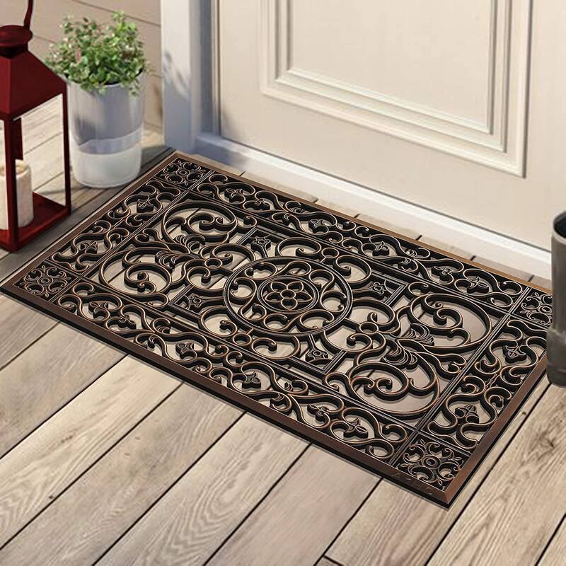 A1HC Natural Coir and Rubber Modern Indoor/Outdoor Grill Doormat