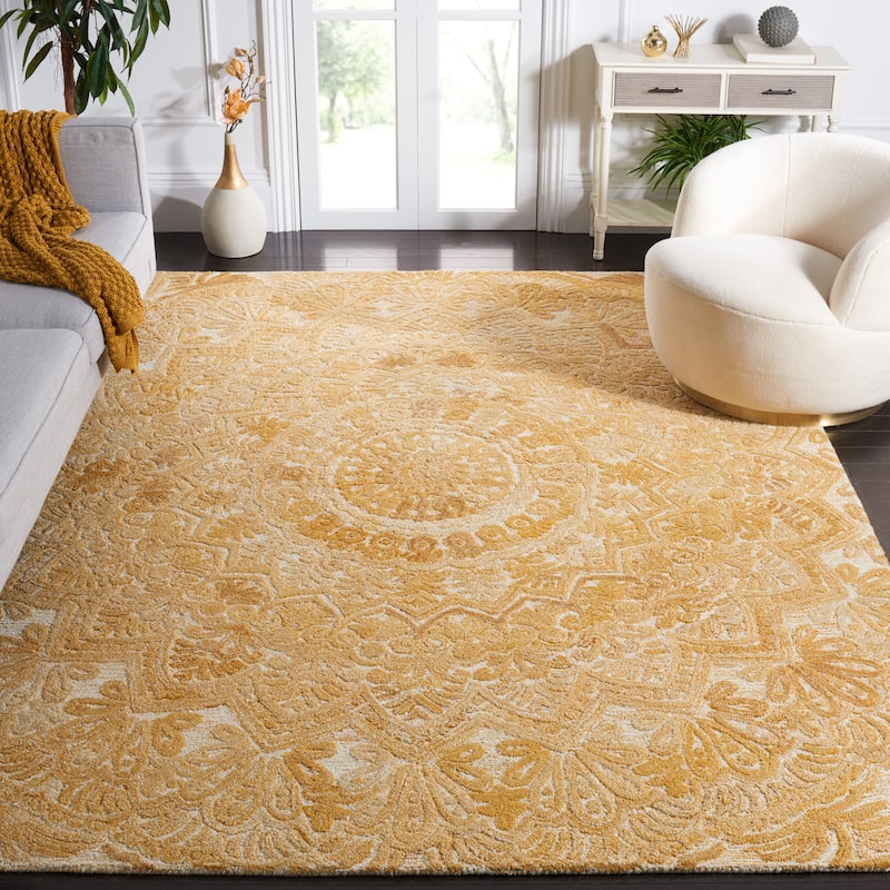 SAFAVIEH Handmade Marquee Genta Modern Medallion Wool Rug