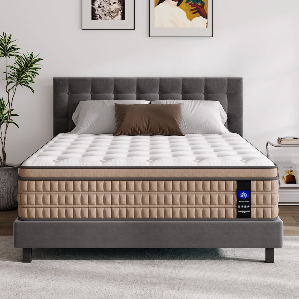 14 Inch King Mattress - Hotel-Collection Hybrid Mattress with Gel Memory Foam & Pocket Springs