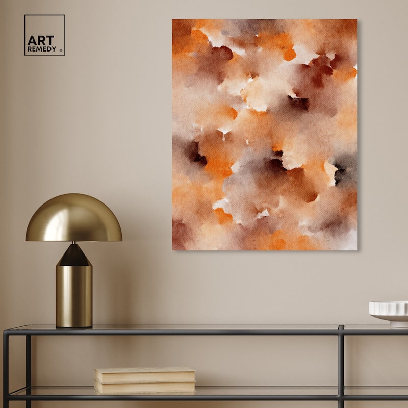 Art Remedy Dried Peach In Caramel Syrup Gallery Wrapped Watercolor Boho Abstracts
