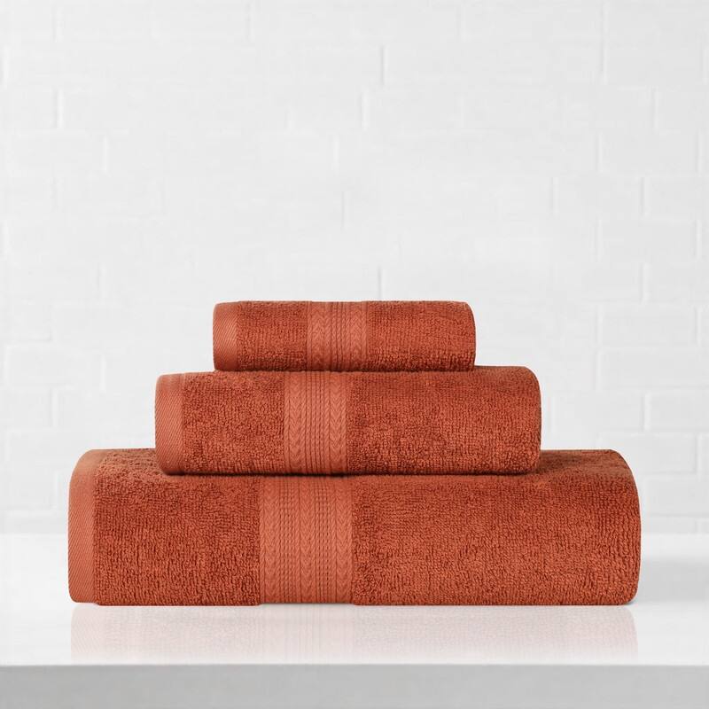Superior Eco-Friendly Cotton 3-Piece Towel Set - Copper