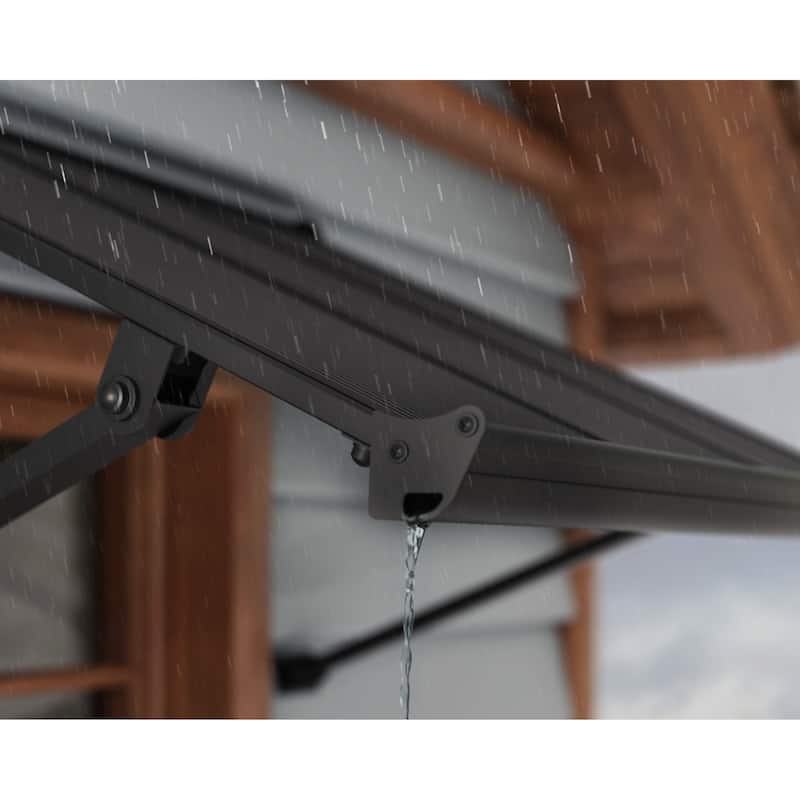 Canopia Augustine 3 ft. Black/Gray Door and Window Awning