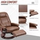 preview thumbnail 42 of 61, HomCom Faux Leather Adjustable Manual Swivel Base Recliner Chair with Comfortable and Relaxing Footrest